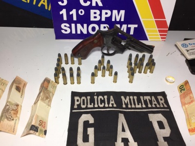 Homem é preso com revólver e 36 munições em Sinop-MT