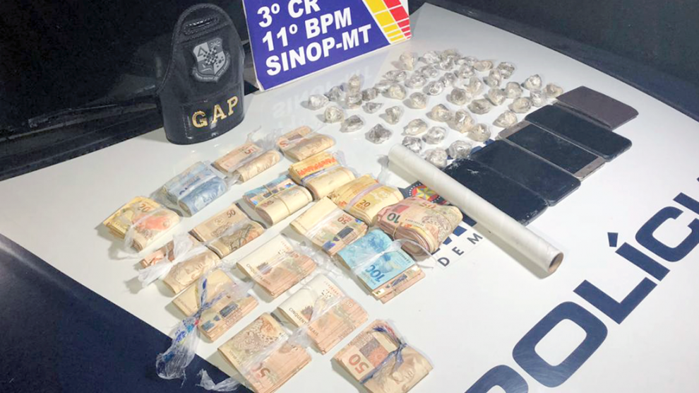 Quatro são presos causados de tráfico em Sinop e R$ 16 mil são apreendidos da venda de drogas