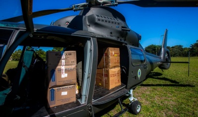 Helicóptero do Exército leva medicamentos para Hospital de Sinop-MT